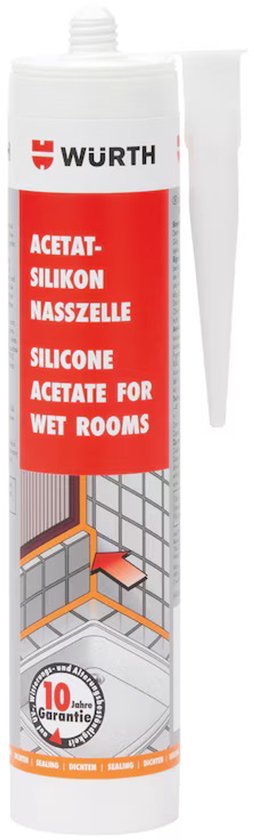 Wuerth Sanitary Silicone Sealant - White - 280ml - Mold - resistant - Nova - Fix